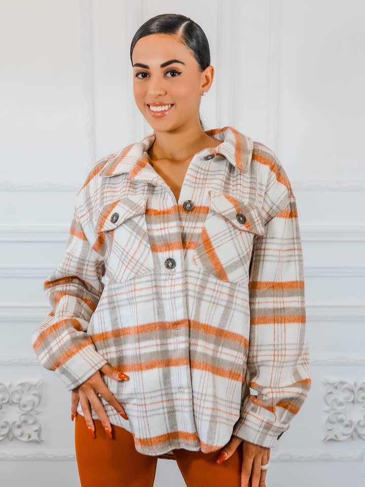 Plaid Buste Pocket Shacket voor wholesale door SurelyMine