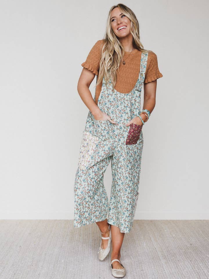 Salopette Bloomside - Sauge pour la vente par Three Bird Nest