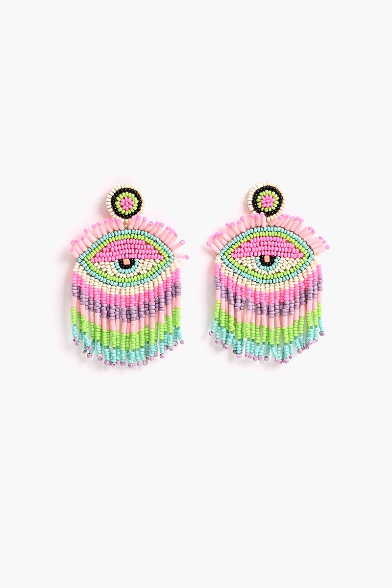 America & Beyond – wholesale Dangle earrings – Pink Lazy Eye Earrings2