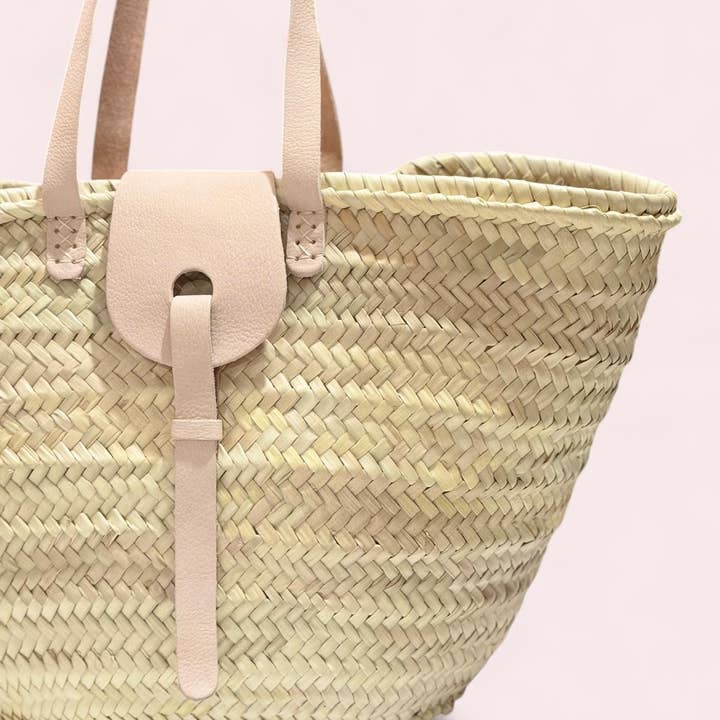 HandmadeBestSeller - Wholesale Beach Bag - Handwoven Straw Basket with Long Leather Strap & Flap 3