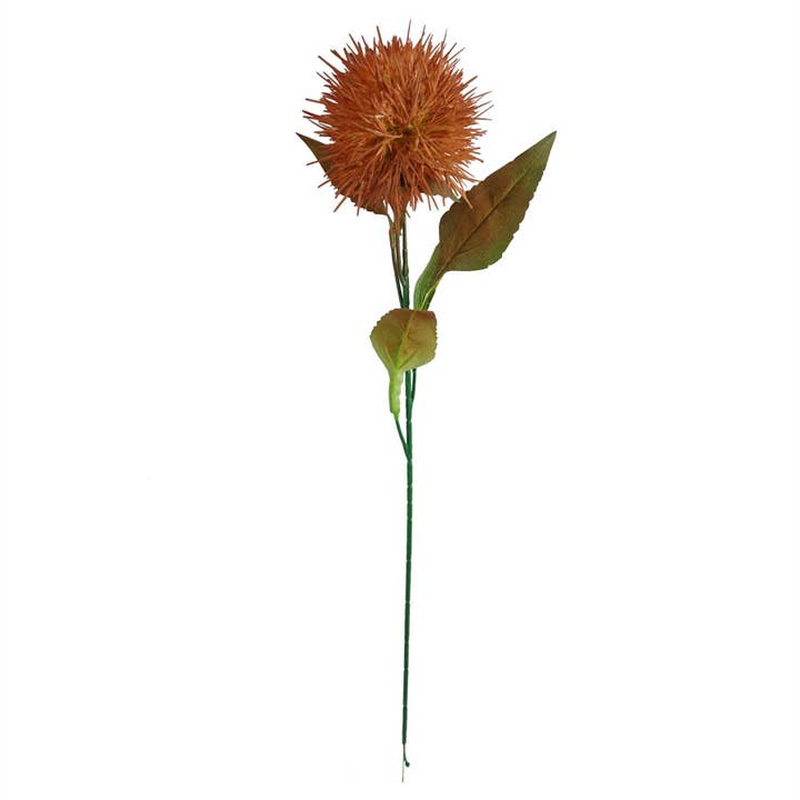 Leaf Design UK LTD - Venta al por mayor Flores artificiales - Paquete de 6x 70cm Tallo Artificial de Cardo Globo Amarillo.