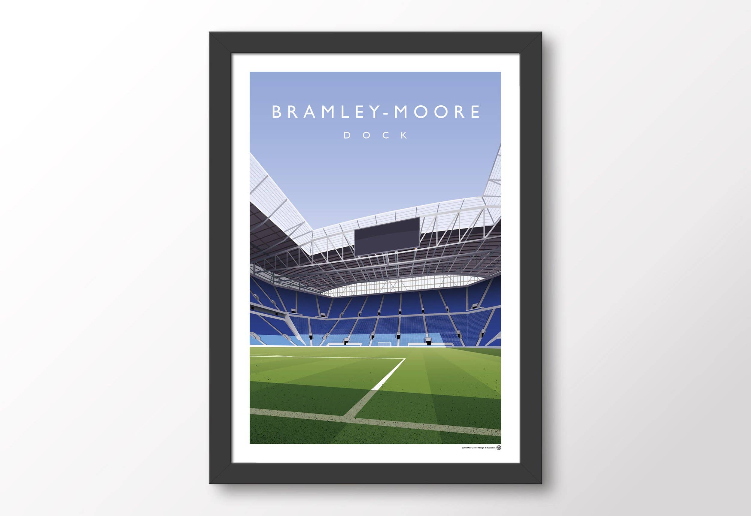 Matthew J I Wood Design & Illustration - Vendita all'ingrosso Poster - Poster dello Stadio Everton Bramley-Moore Dock2