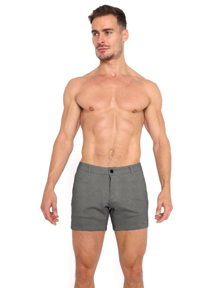 Skull & Bones - Wholesale Shorts - Men's - Logo Knit Stretch Short Heather Grey