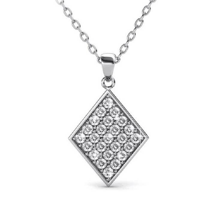 Lennon 18k White Gold Pendant Necklace with Swarovski for wholesale by Cate & Chloe Jewelry