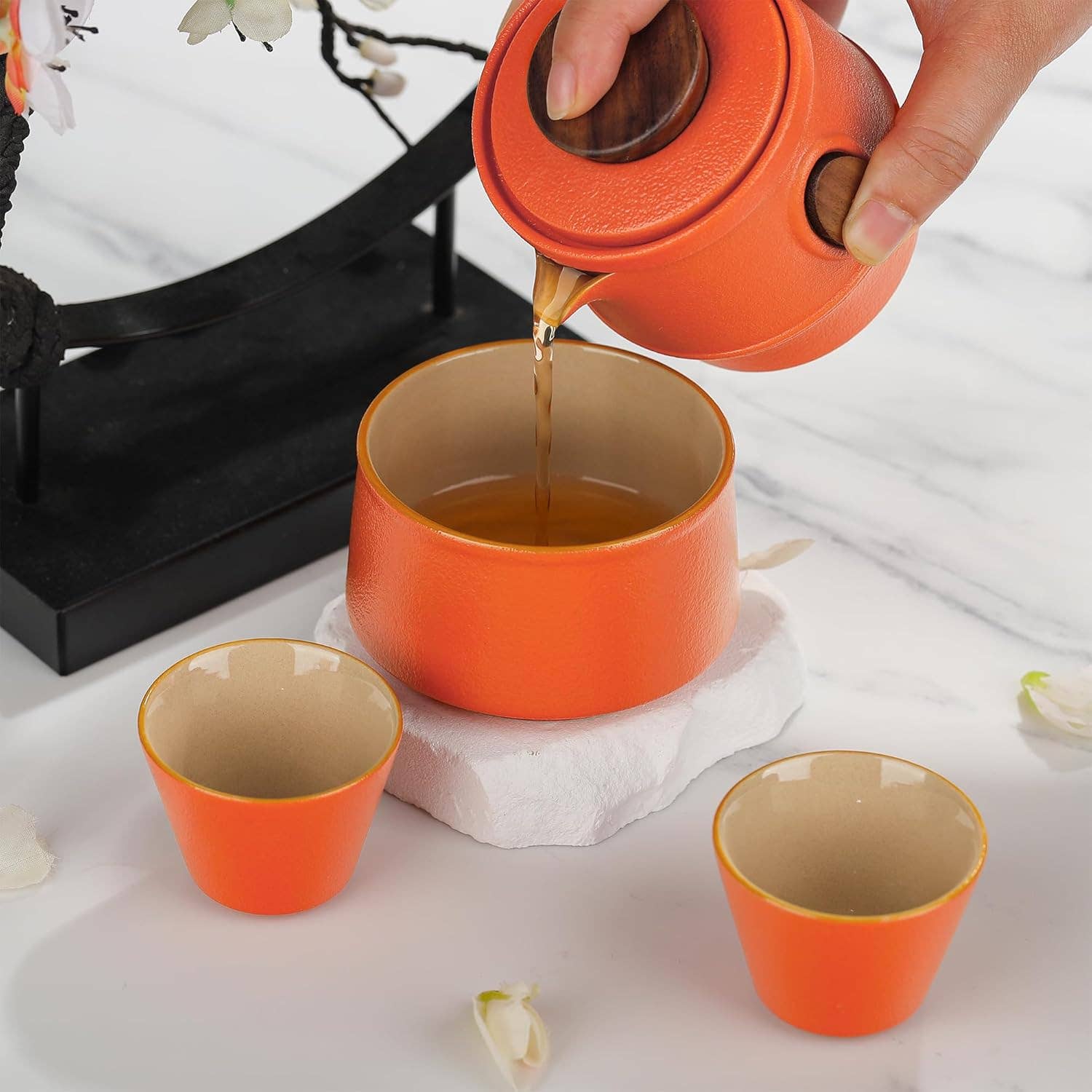 VIGOR - Wholesale Tea Set - Portable Outdoor Ceramic Teapot Set Travel-friendly Porcelai3