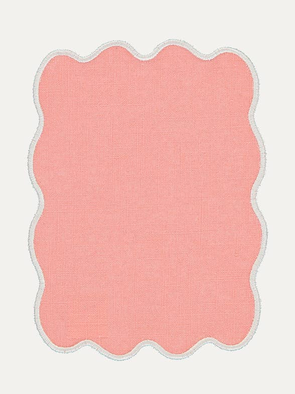 Palm Salmon Cocktail Napkin with Raw for wholesale by Mariaida Home