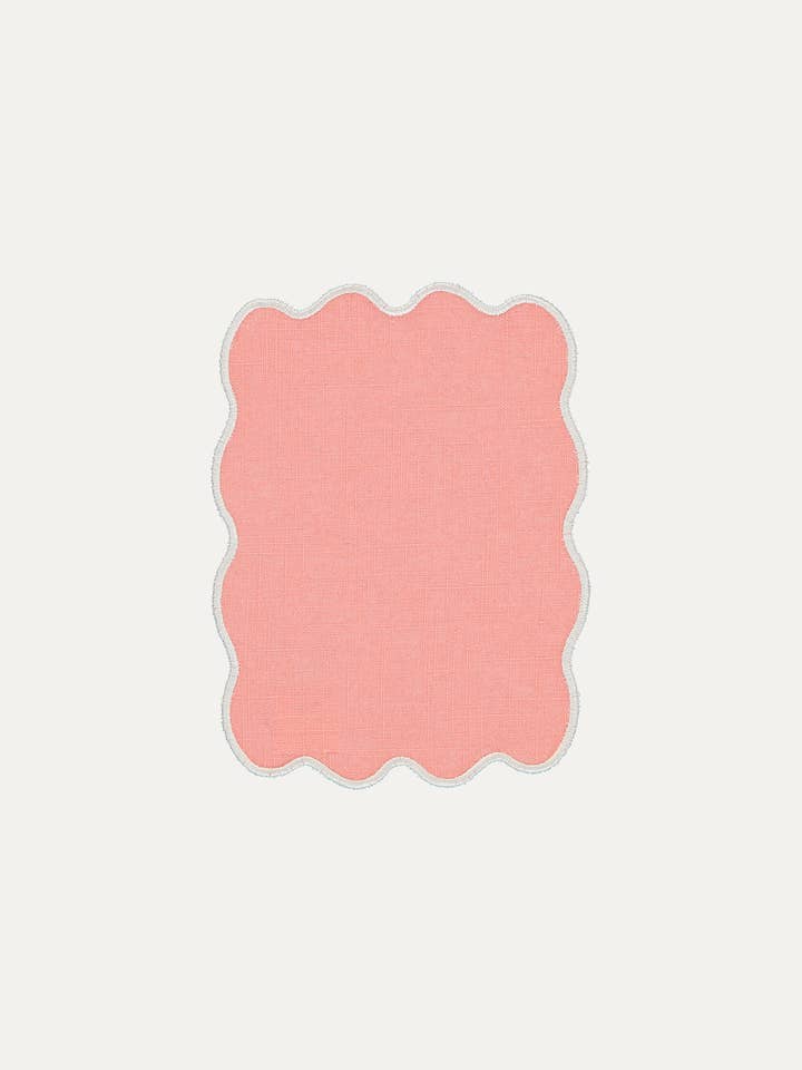 Serviette de Cocktail Palma Saumon avec Cru pour la vente par Mariaida Home