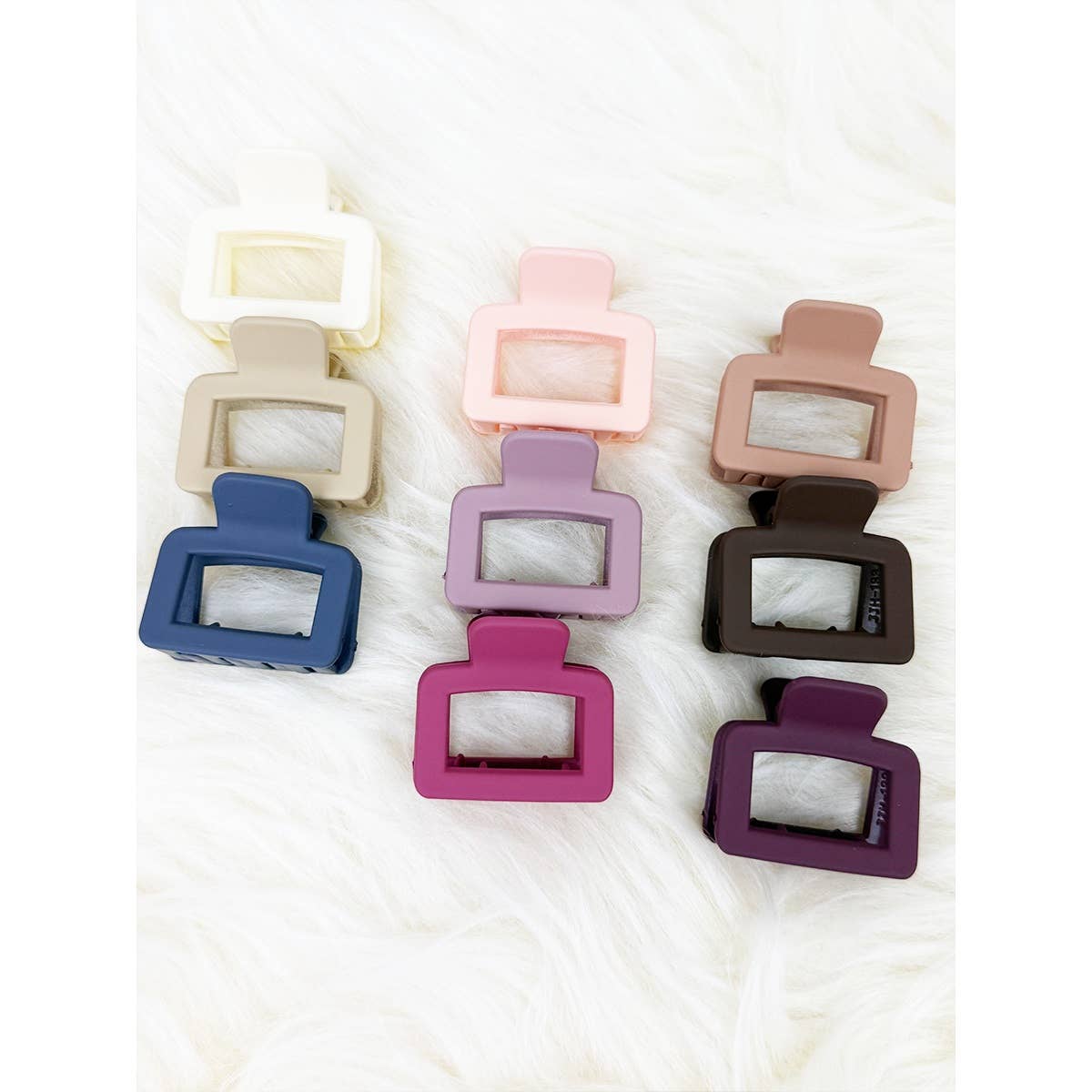 MIX COLOR Mini Rectangle Hair Claw Set for wholesale on Faire1