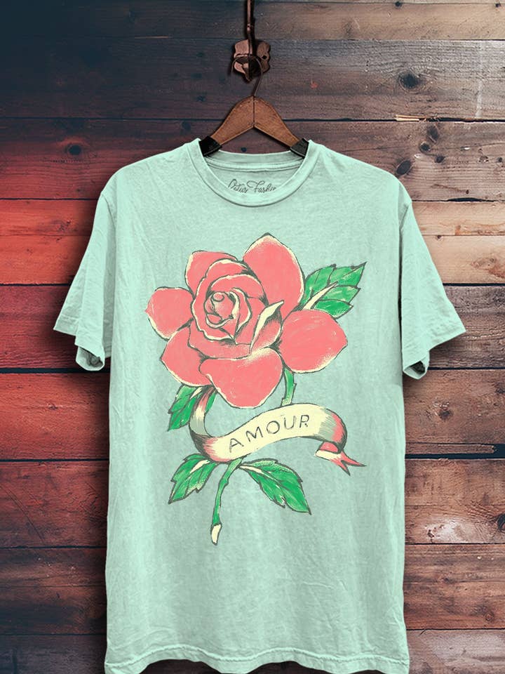 Lotus Fashion Collection - Wholesale Screen Printed T-Shirt - Women's - Amour Rose Graphic Top