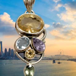 CITRINE, BLUE TOPAZ & AME - Protects from negative energies! for wholesale by World Gems Jewelry LLC