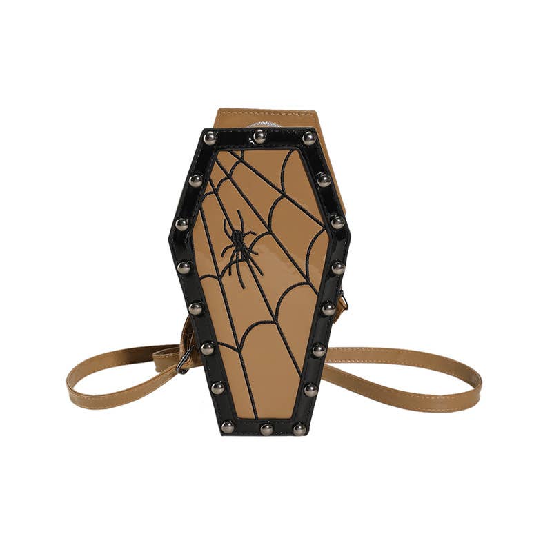 Tourtiwi – wholesale Axelväska - Dam – Spindelnät & Rosmönster Beströdda Kistformade Axelremsväskor6