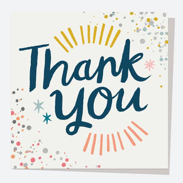 Luxury Foil Thank You Card - Typography Splash - Thank You for wholesale by Dotty About Paper
