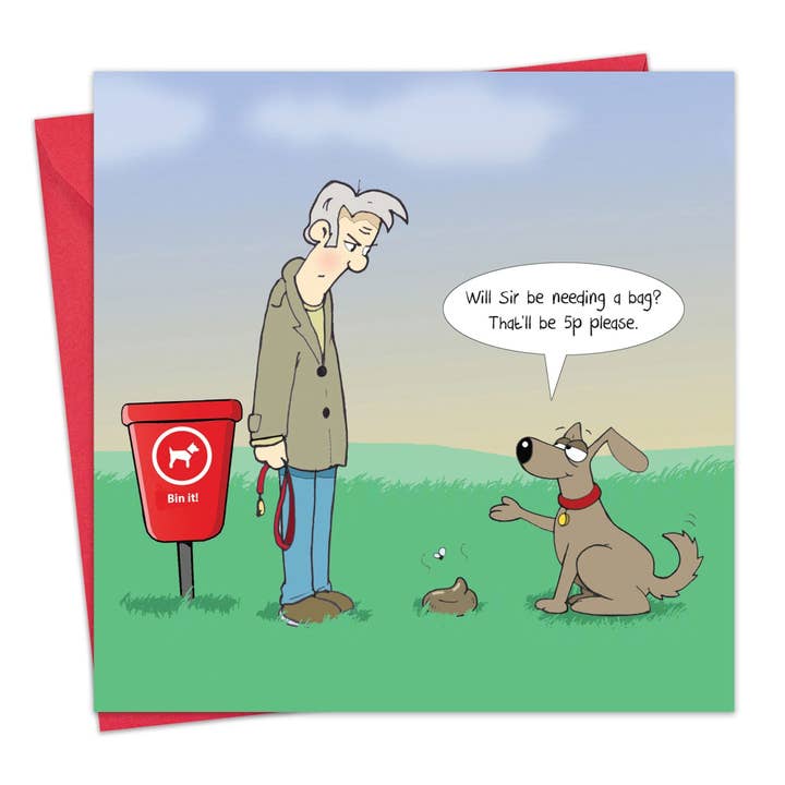 5p Bag - Funny Dog Card for wholesale by Twizler Ltd
