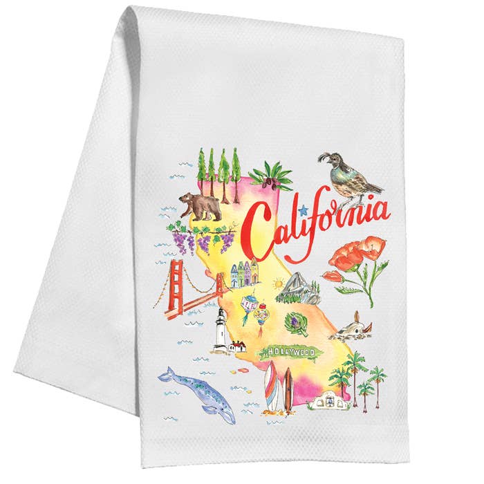 Asciugamano da cucina California Handpainted Icons per la vendita all'ingrosso da parte di RosanneBeck Collections