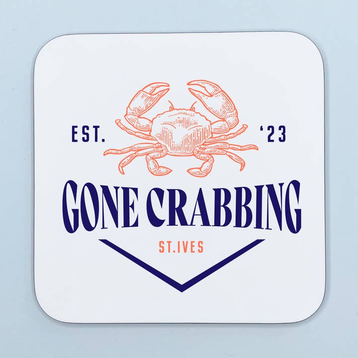 Lovetree Design – wholesale Coasters – Gone Crabbing Traditional Seaside Custom Coaster0