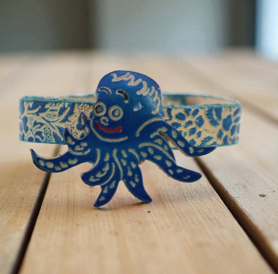 Sunflower Handmade leather inc - Wholesale Bangle Bracelet - Br354 Handmade Leather Octopus Bracelet2