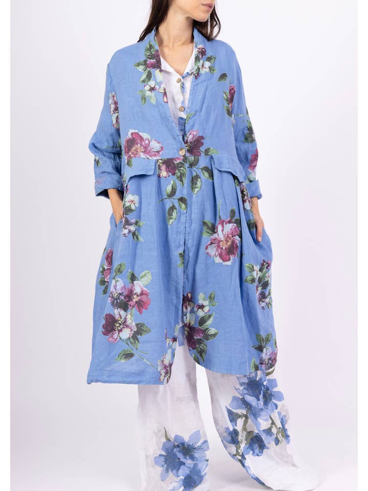 LINEN & COTTON HOUSE – Großhandel Jacke – Damen – Jacke 1142 aus Leinen mit Blumenmuster und Taschen15