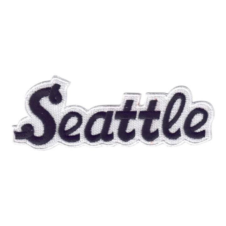 Seattle Black Script Text Patch - 3396-01/39 för wholesale av Happy Wood Products