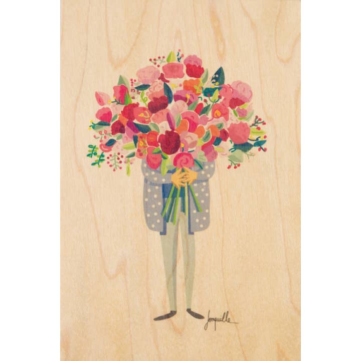 Wood Postcard Wishes Happy You for wholesale by Woodhi