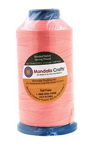 Mandala Crafts - Wholesale Thread - Mandala Crafts Bonded Nylon Thread for Sewing Leather, Upholstery, Jeans and Weaving Hair; Heavy-Duty; 1500 Yards Size 69 T705