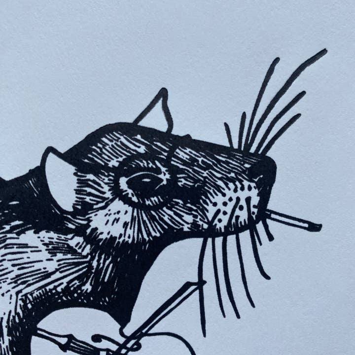 Ratbee Press - Wholesale Art Print - 8" x 10" Fiddle Rat Print2
