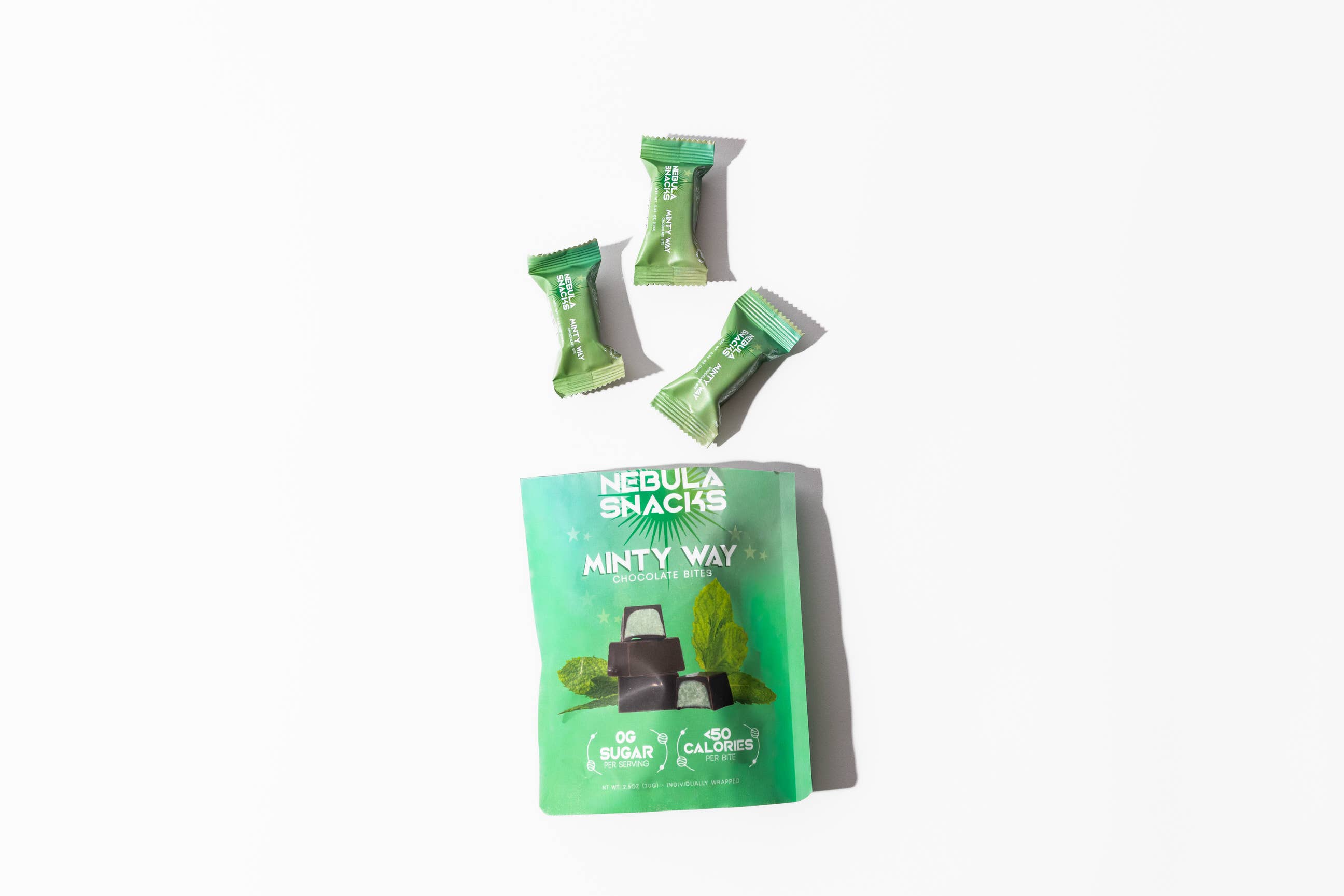 Nebula Snacks - Wholesale Chocolate - Minty Way Filled Dark Chocolate Bites1