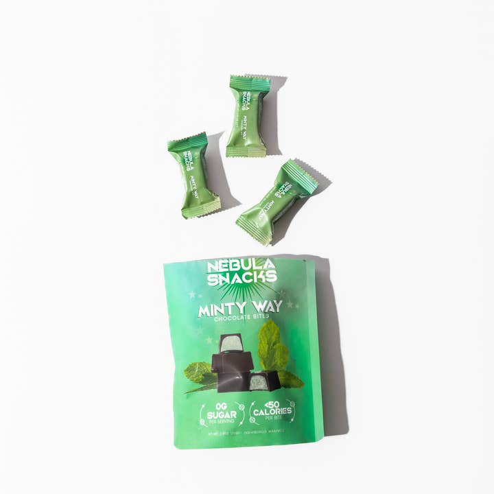 Nebula Snacks - Wholesale Chocolate - Minty Way Filled Dark Chocolate Bites1