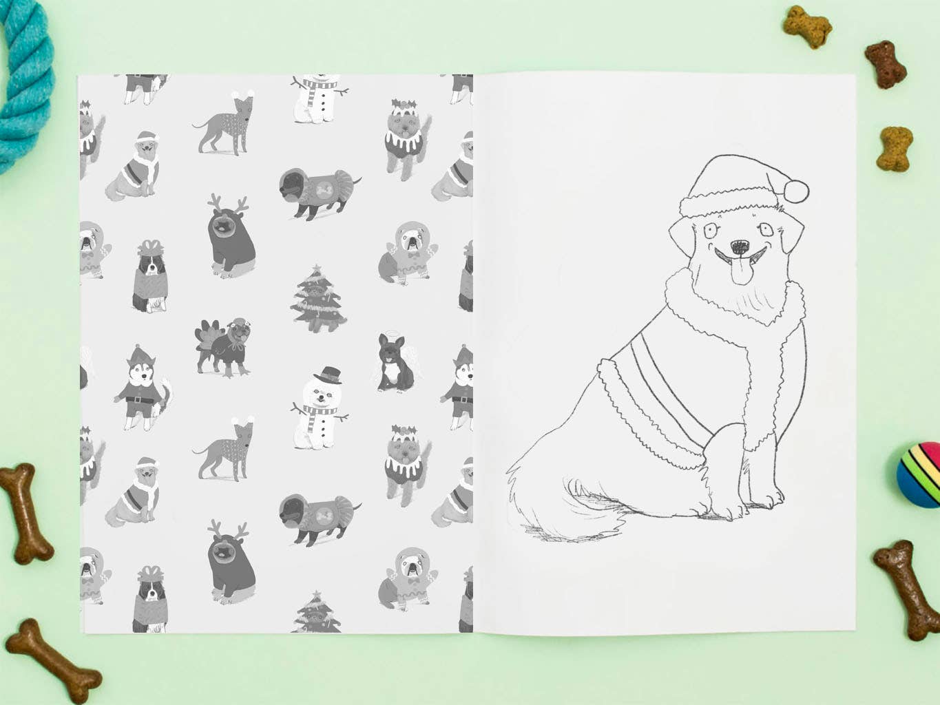 Jo Clark Design - Wholesale Coloring & Activity Book - Adult - Christmas Doggy Dress-Up Colouring Book1