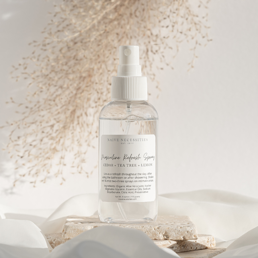 Naive Necessities - Vendita all'ingrosso Spray/Acqua viso e corpo - Spray Rinfrescante Intimo Maschile 4oz0