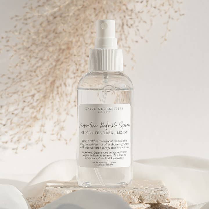 Naive Necessities - Vendita all'ingrosso Spray/Acqua viso e corpo - Spray Rinfrescante Intimo Maschile 4oz0
