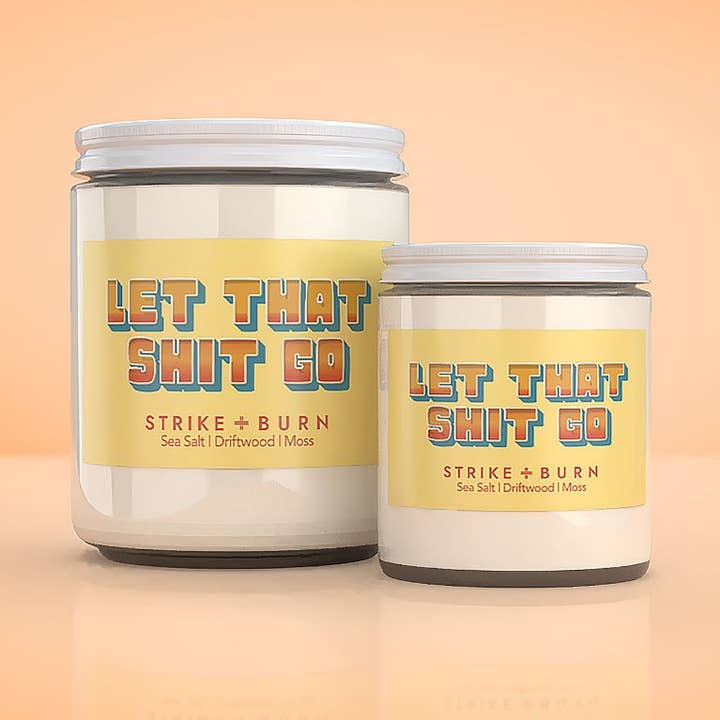 Bougie Anti-Stress pour le Soin de Soi – Laisse Tomber Cette Merde | Sel de Mer pour la vente par Strike and Burn Candles & Gifts