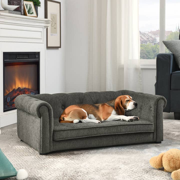 Elevated Dog Sofa Bed for Small and Medium Dogs-Dark Grey and other Purchase Wholesale small pet bedding. Free Returns & Net 60 Terms on Faire trending on Faire.