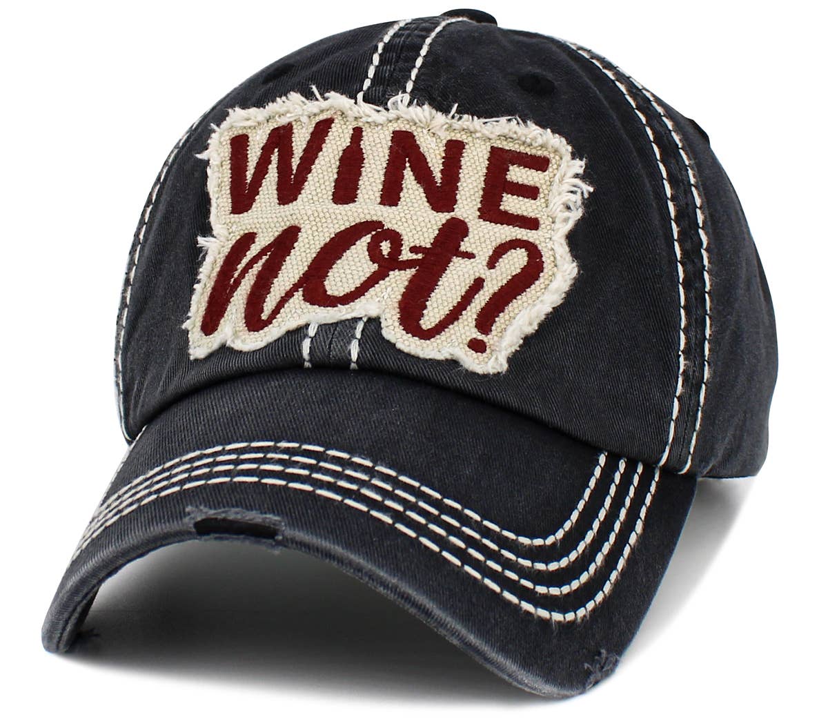 KBETHOS - Wholesale Baseball Cap - Women's - Wine Not Washed Vintage Ballcap1