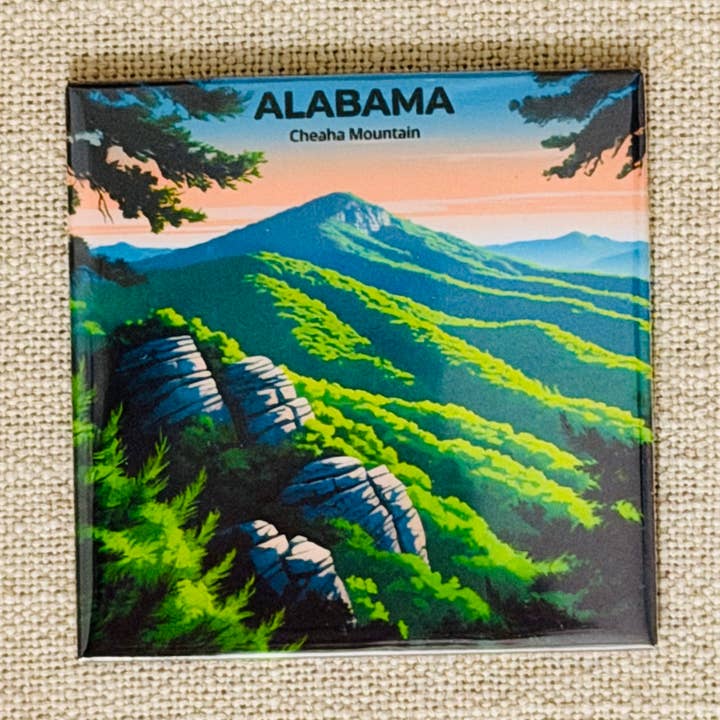 Alabama State Magnet - Mont Cheaha pour la vente par Cozy Print