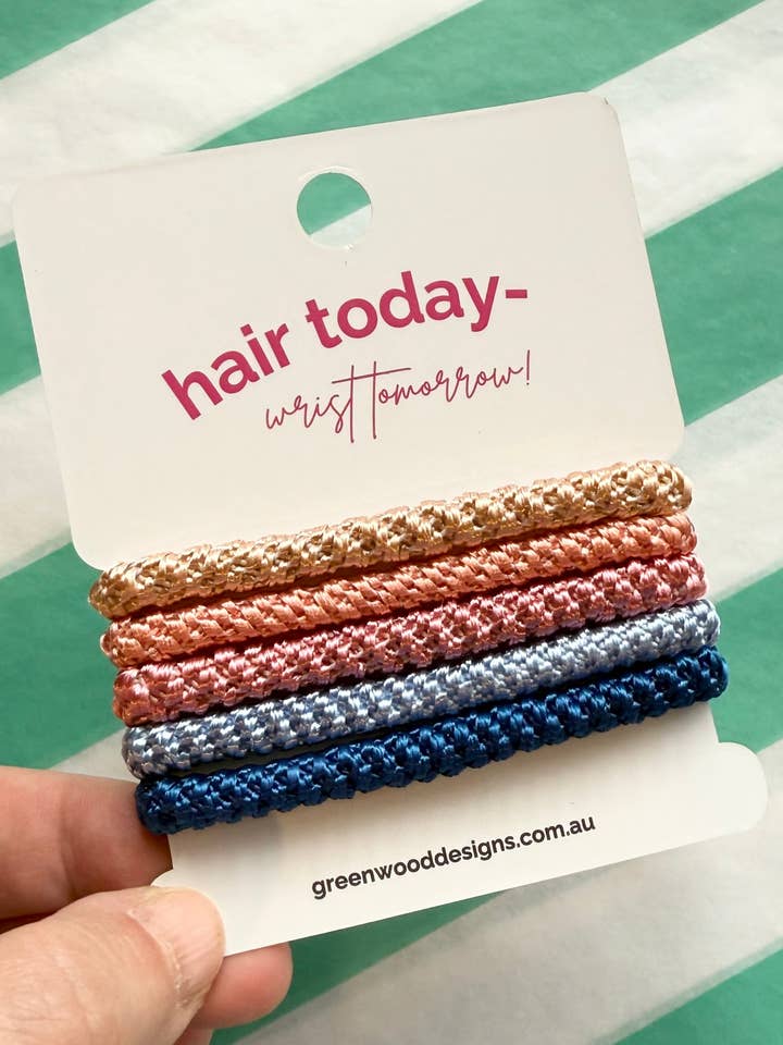 Hair Elastics Pack - Neopolitan for wholesale by Greenwood Designs