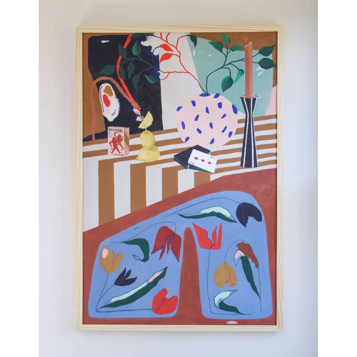 Art Print - Abstract Still Life with Lemons & Florals for wholesale by Christine Cover