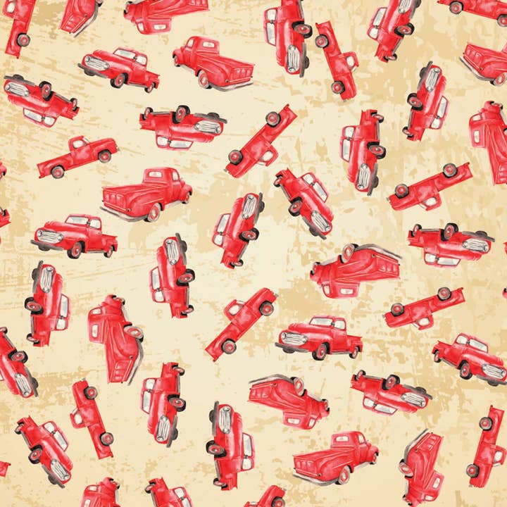 Bandanna - 22" MADE IN USA - Red Trucks for wholesale by The Bandanna Company