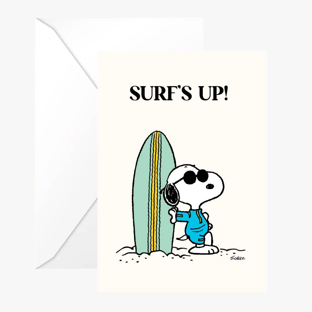 Titlee - Wholesale Everyday Greeting Card - Double Snoopy "Surf" card w/ white envelope0