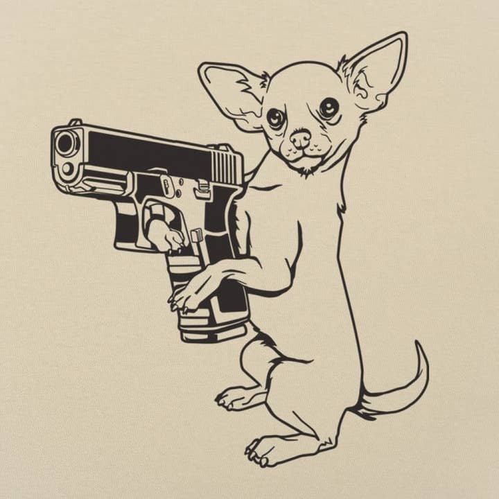 Armed Chihuahua T-shirt för män för wholesale av 6DS