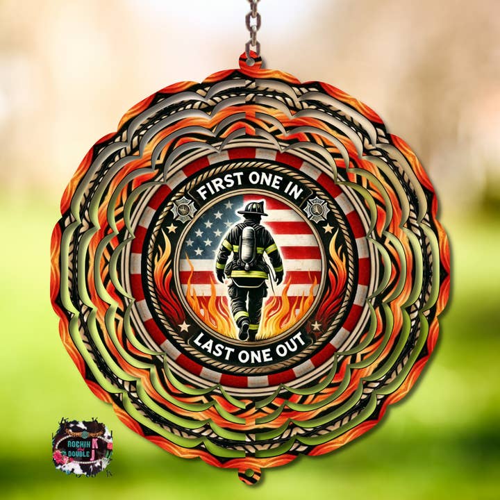 Firefighter Wind Spinner for wholesale by Rockin K and Double J