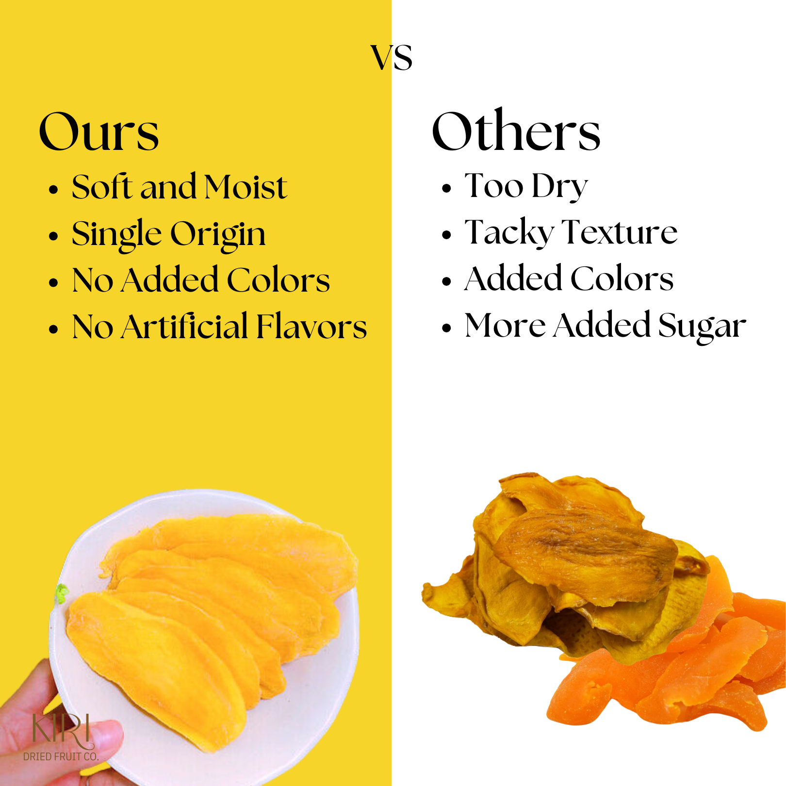 Kiri Dried Fruit Co – Engroshandel Tørret/dehydreret frugt – KIRI Premium Tørret Mango fra Thailand, Blød & Ikke for sød7