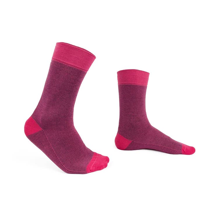 Calzini rosa a spina di pesce per la vendita all'ingrosso da parte di THE FRENCH GAME