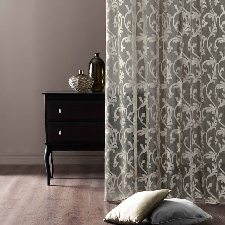 Aldabra Tulle-Luxury Drapery Trends for Spring for wholesale by Walloro Luxury Embossed Wallpaper