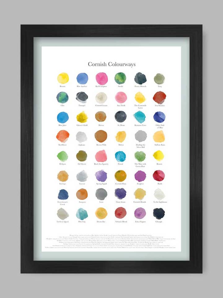 Cornish Colourways - Poster print for wholesale by The Northern Line