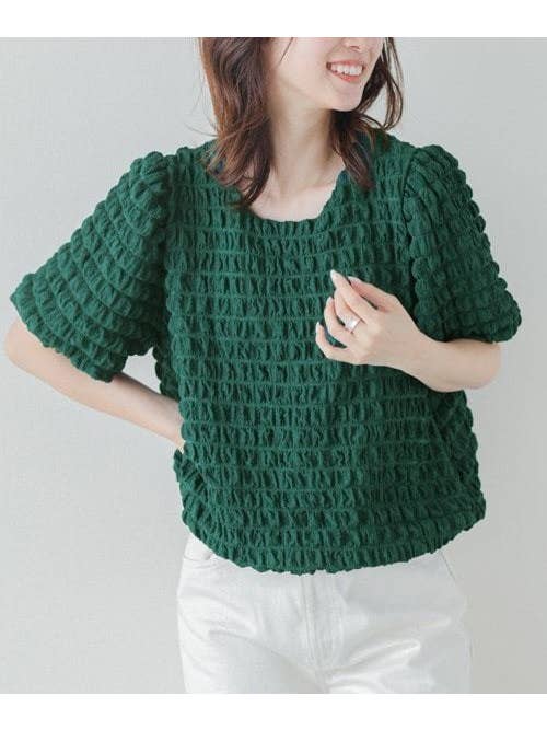 Miss Sparkling – Großhandel Bluse – Damen – Top mit Blasenstruktur und Rundhalsausschnitt3