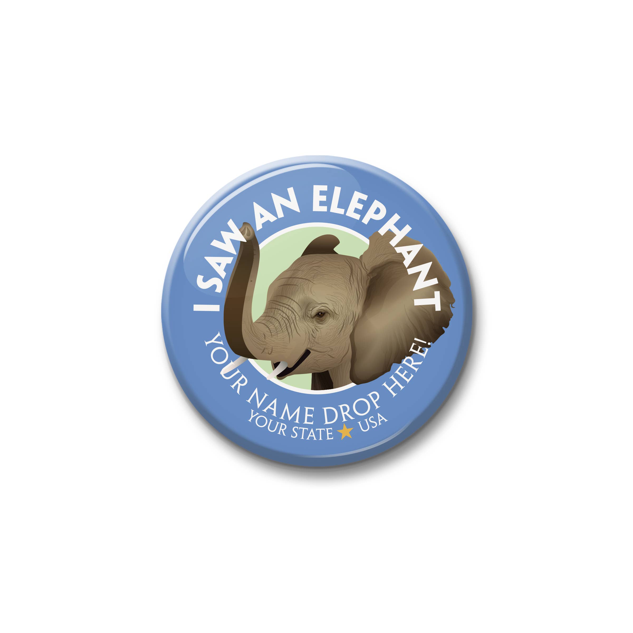 Channel Craft - Wholesale Lapel Pin/Button - See Saw Badge - I saw an Elephant0