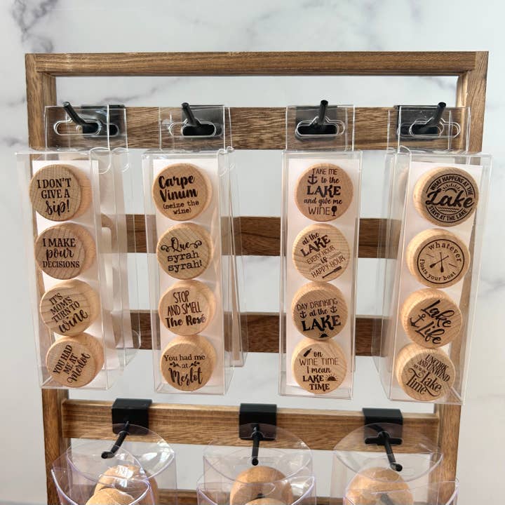 The Lillie Pad - Wholesale Wine Stopper - Engraved Lake Wine Bottle Stoppers - Pack of 4 Toppers7