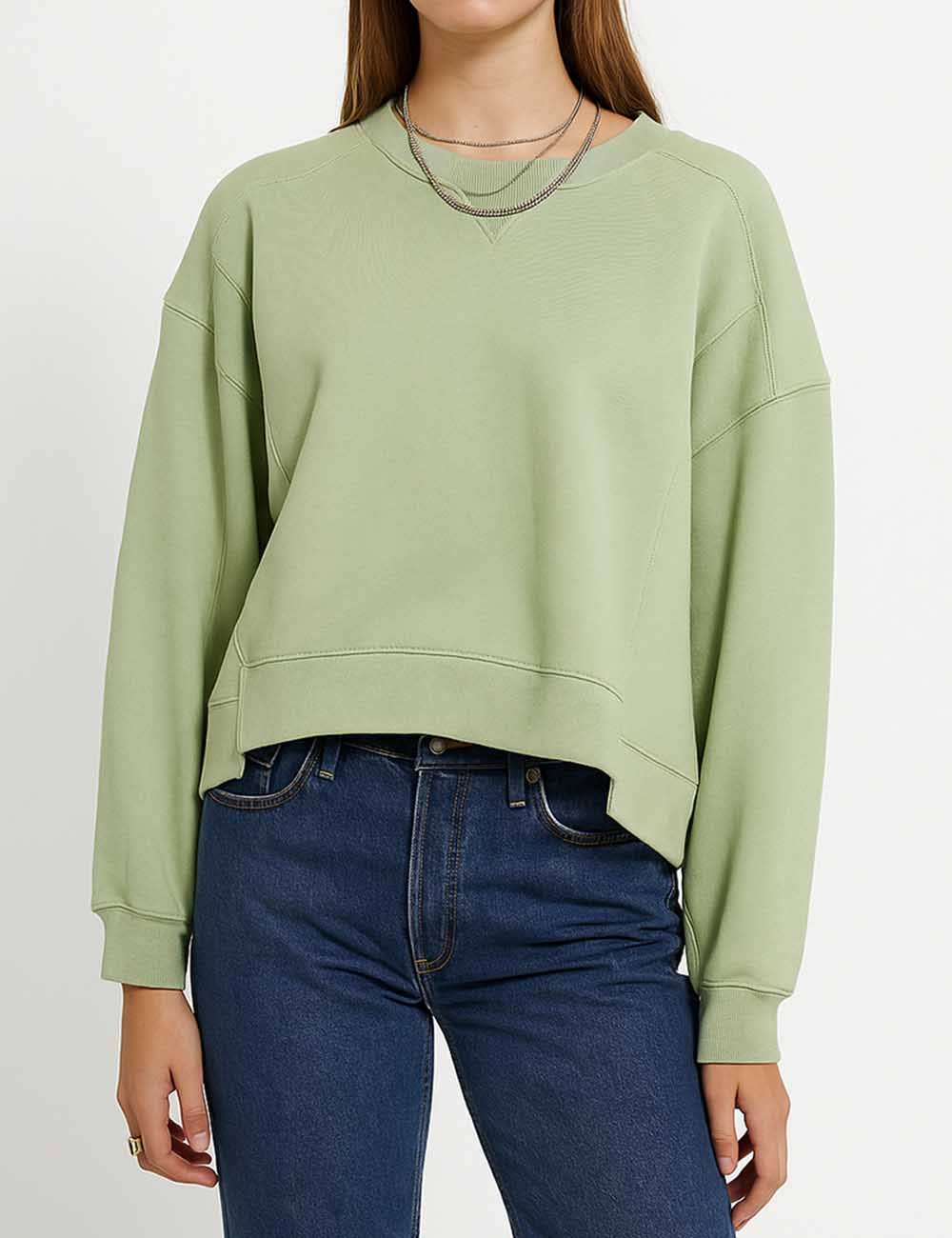 Sweetkama - Wholesale Sweatshirt - Women's - Ladies Solid Color Cropped Pullover SKT52310