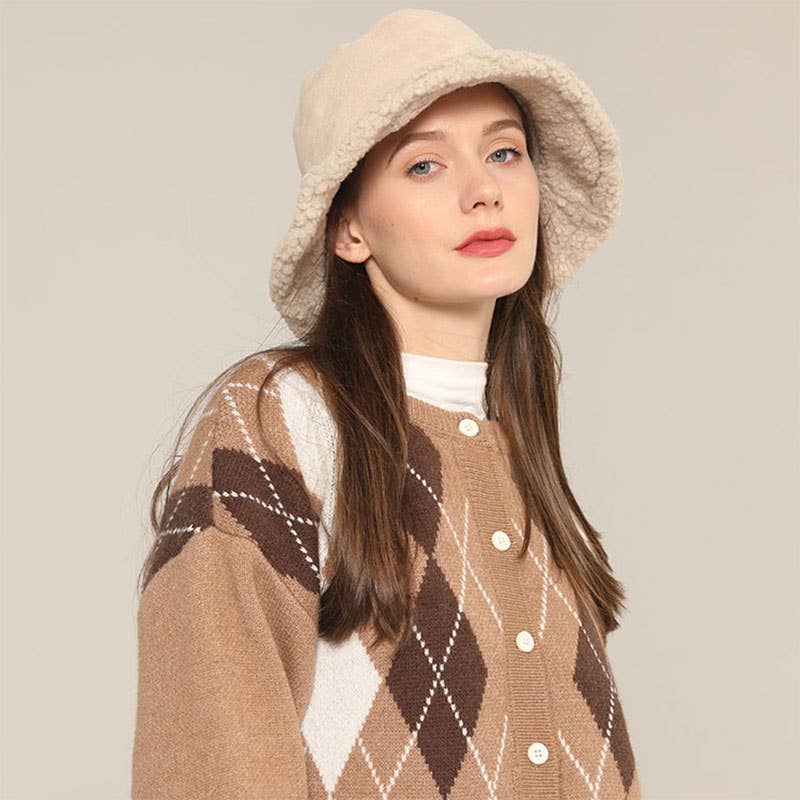 Crave by FW - Wholesale Bucket Hat - Women's - Winter Bucket Hat Trendy Fleece Warm Fisherman Cap2