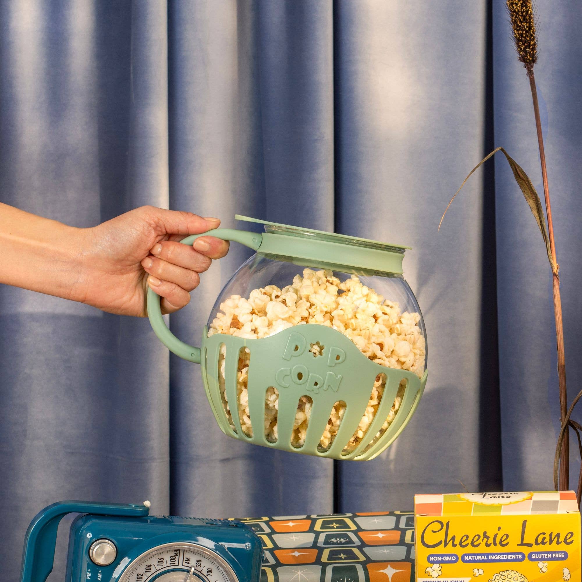 Cheerie Lane - Wholesale Kitchen Tool/Gadget - Glass Microwave Popcorn Popper Set1